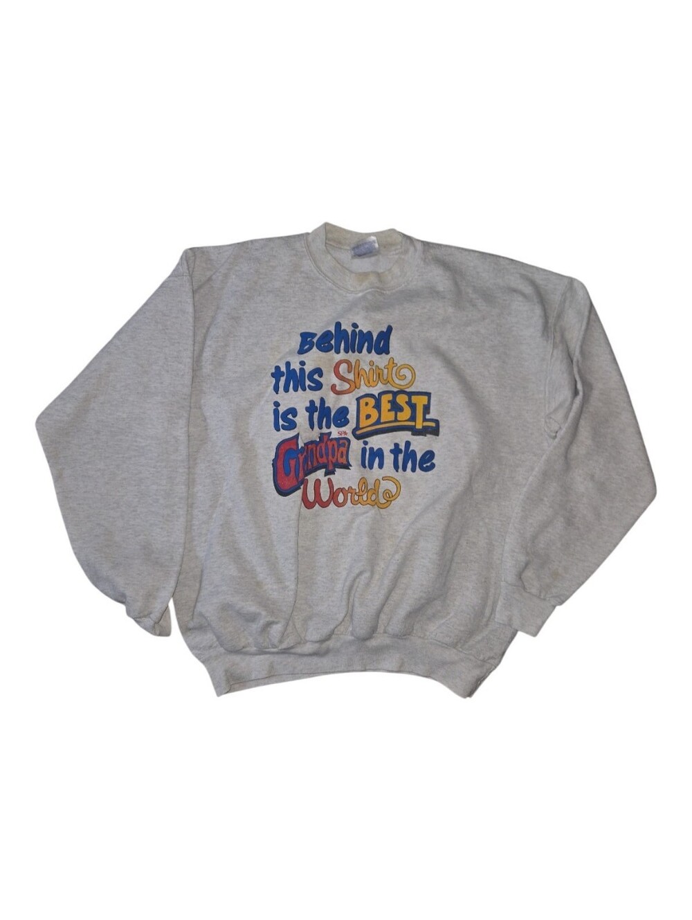 Vintage Hanes Gray Crewneck Sweatshirt Best Grandpa Size L